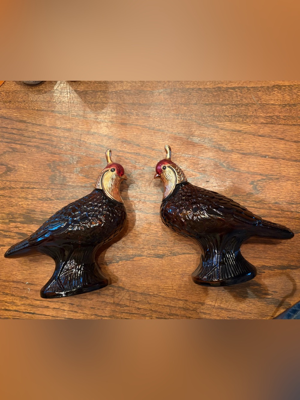 Vintage Avon Quail Decanters Decorative Set of Two